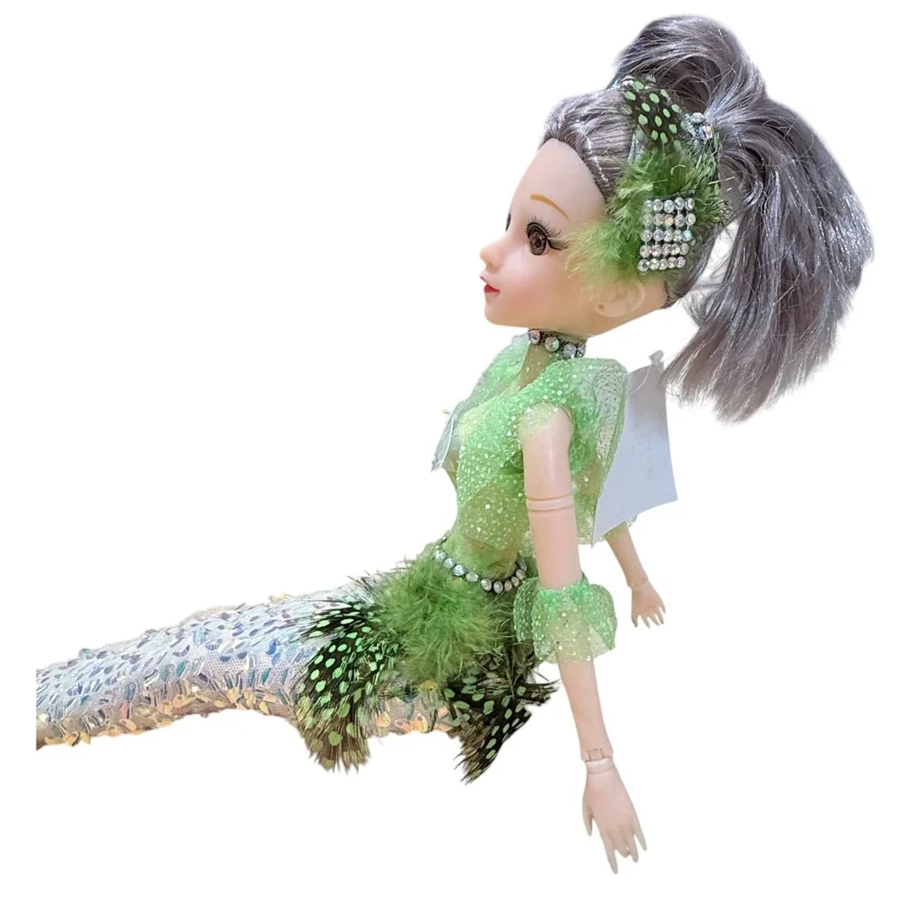 December Diamonds Sea Mist Green Mermaid Girl Doll‎ NIB Christmas Ocean Decor